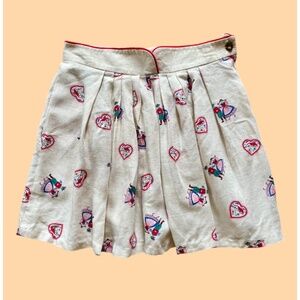 Vintage 70s Alphorn Trachtenmode Folk Print Mini Skirt | Special Find!
